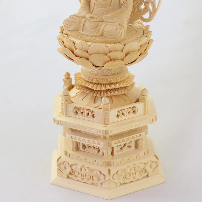 桧木仏像 六角台座 座釈迦 【曹洞宗・臨済宗・禅宗】の詳細アップ画像2枚目
