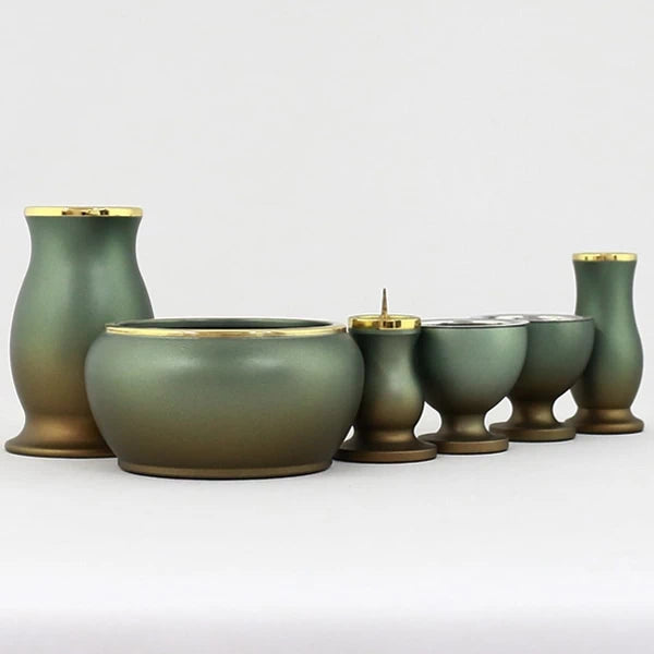 モダン仏具セット アルミムク 緑茶マット | 仏具の通販 | インテリア