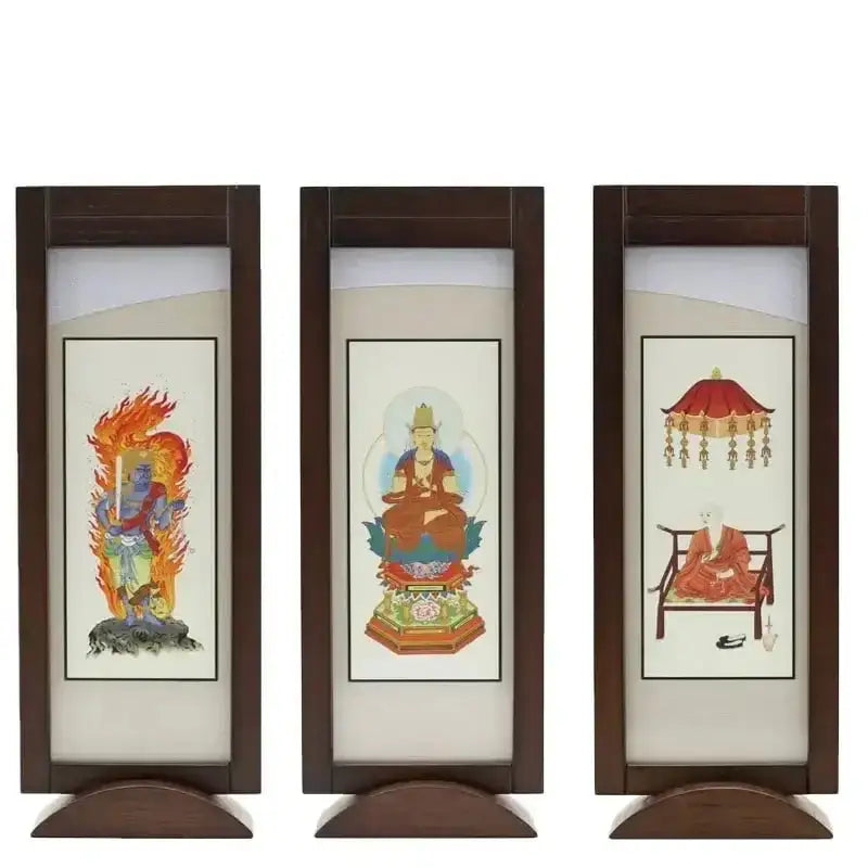 掛け軸金曜日まで スタンド型掛け軸「遥」ウォールナット色 中サイズ 【各宗派対応