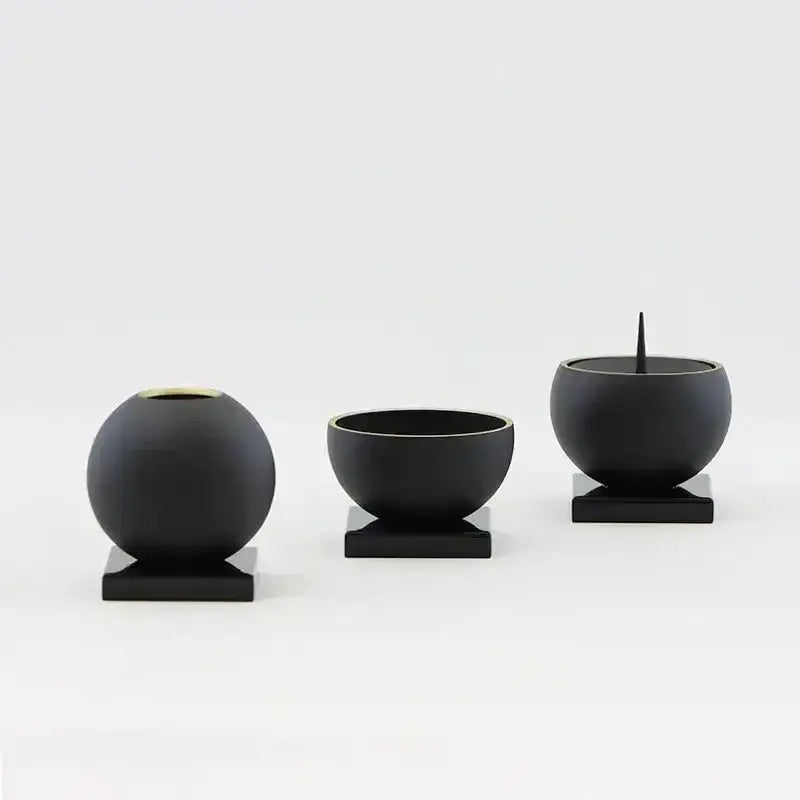モダン仏具セット 小鞠 黒色 | 仏具の通販 | インテリア仏壇 ルミエール