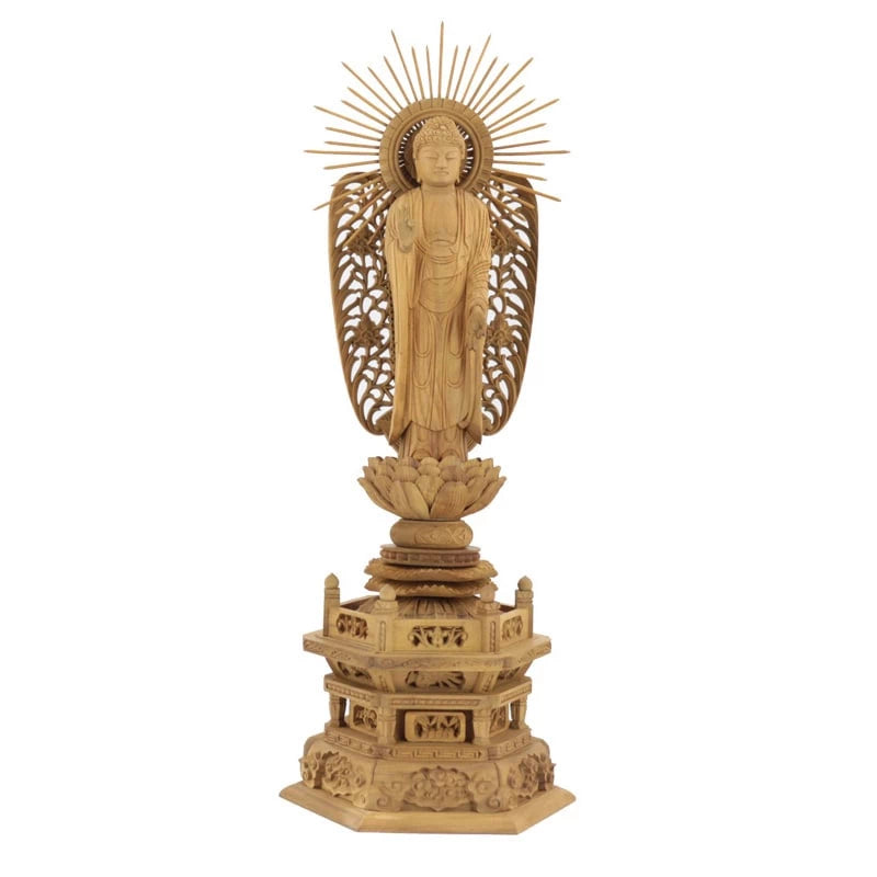 白檀立阿弥陀 舟阿弥陀如来（浄土宗）白檀製 | 仏壇・仏具 滝田商店