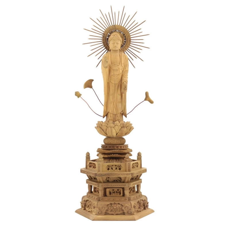 白檀仏像 六角台座 東立弥陀【浄土真宗大谷派】 | 本尊・脇侍の通販