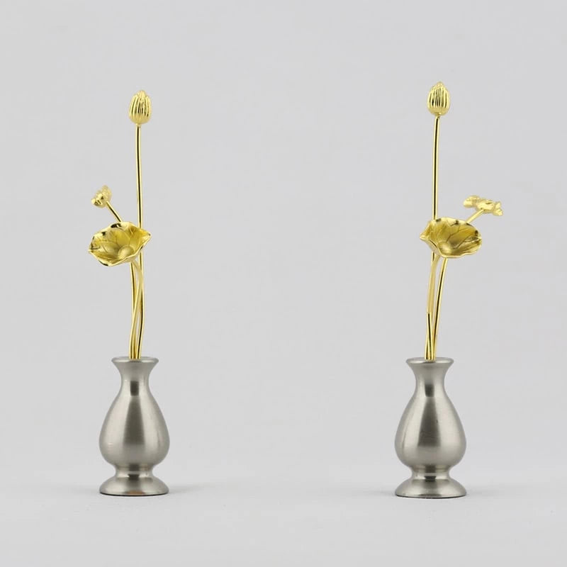 ミニ常花 シルバー 一対 | 仏具の通販 | インテリア仏壇 ルミエール