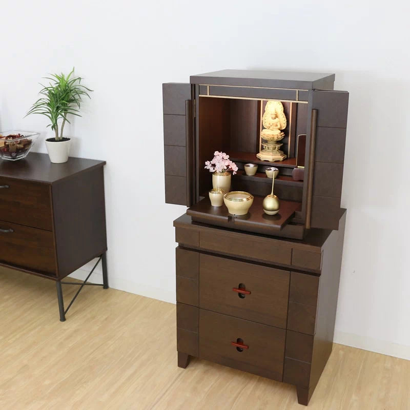 モダン仏壇 ベータ市松 ウォールナット 16号のイメージ画像1枚目