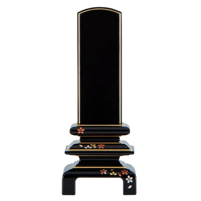 高野位牌 銀杏呂門 蒔絵入り 面粉 黒メイン画像01