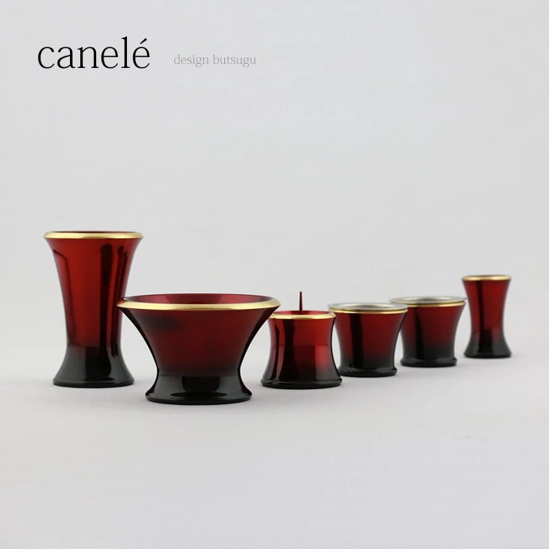 モダン仏具セット カヌレ ワイン【3点セット・6点セット】 | 仏具の