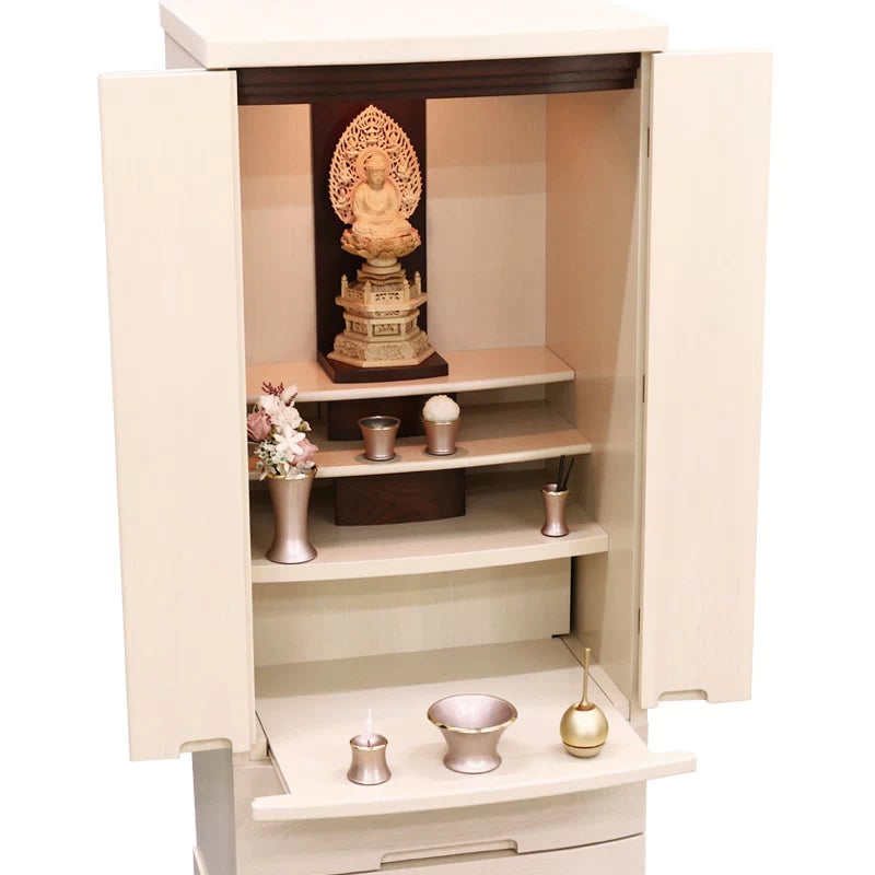 店長おすすめセット03の斜め角度からの本尊・仏具・リンの一式セット例