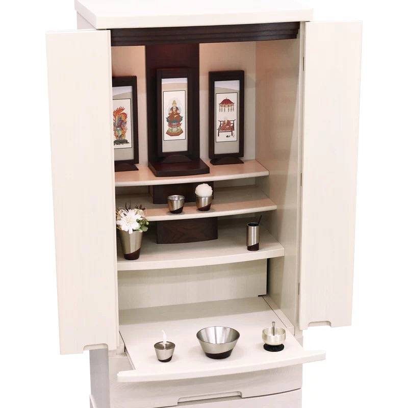 店長おすすめセット01の斜め角度からの本尊・仏具・リンの一式セット例