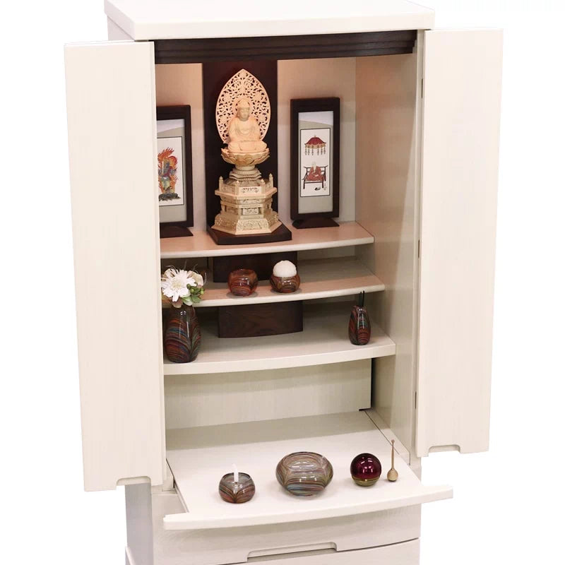 店長おすすめセット03の斜め角度からの本尊・仏具・リンの一式セット例