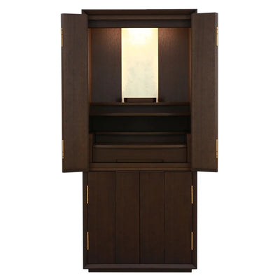 モダン仏壇 月箔 ウォールナット 38号 ワイドタイプメイン画像01