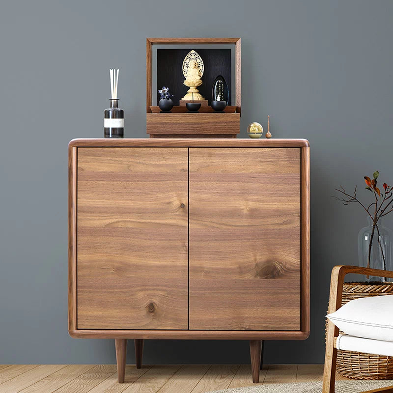 ミニ仏壇 KAKOI  ウォールナット&墨黒色のリビング設置イメージ③