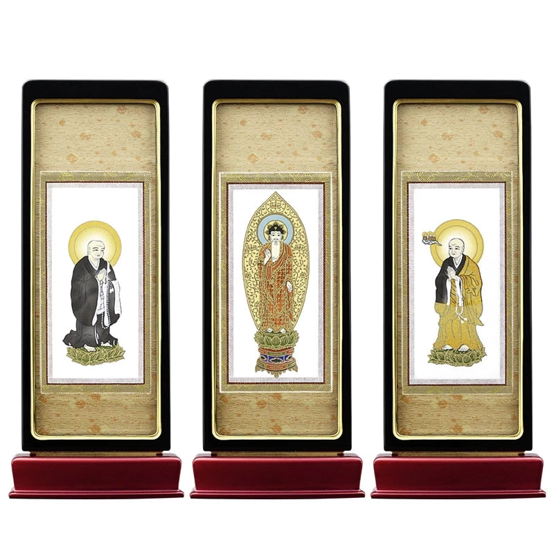 スタンド型掛け軸 京 黒玉虫色 中サイズ 【各宗派対応】 | 本尊・脇侍