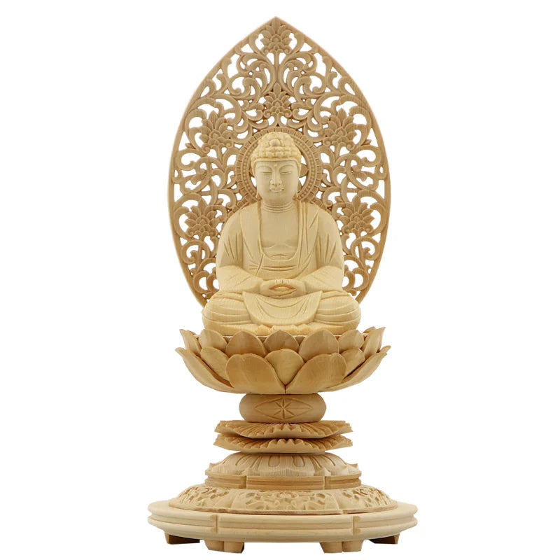 桧木仏像 上彫り 丸台座 座釈迦 【曹洞宗・臨済宗・禅宗】 | 本尊・脇