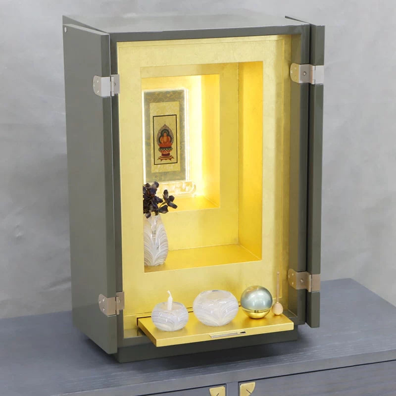 店長おすすめセット03の斜め角度からの本尊・仏具・リンの一式セット例