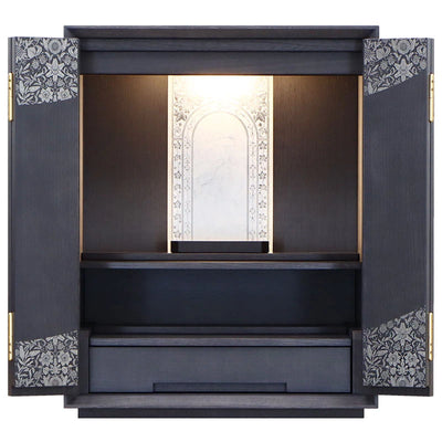 蒔絵仏壇 月箔 エデン 墨黒仕上げ 17号メイン画像01