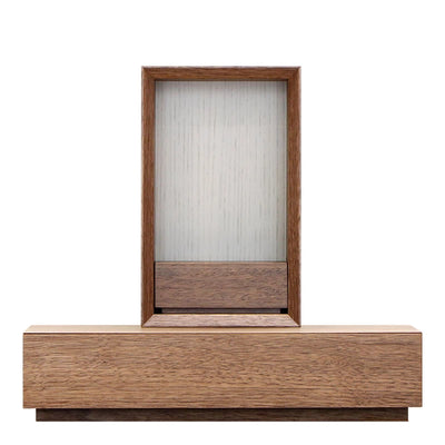 手元供養ステージ FLOAT 収納付きタイプ ウォールナット×錫色メイン画像01