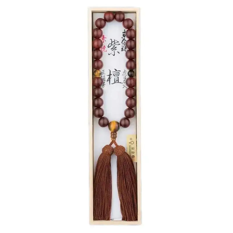 男性用念珠 紫檀 22玉 トラメ仕立 頭房メイン画像01