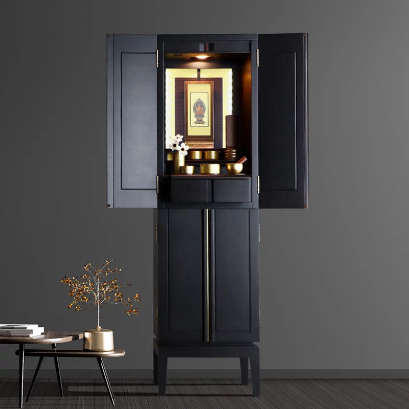 モダン仏壇 雅 本黒檀のリビング設置イメージ①