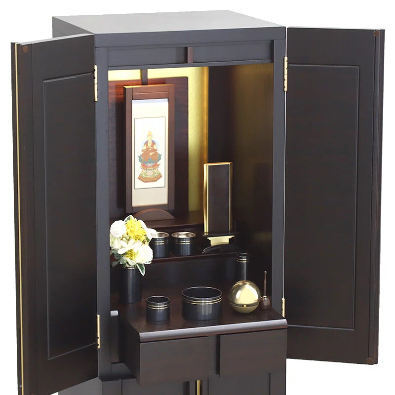 【選べる仏具付】モダン仏壇セット 雅 本黒檀の店長おすすめセット01