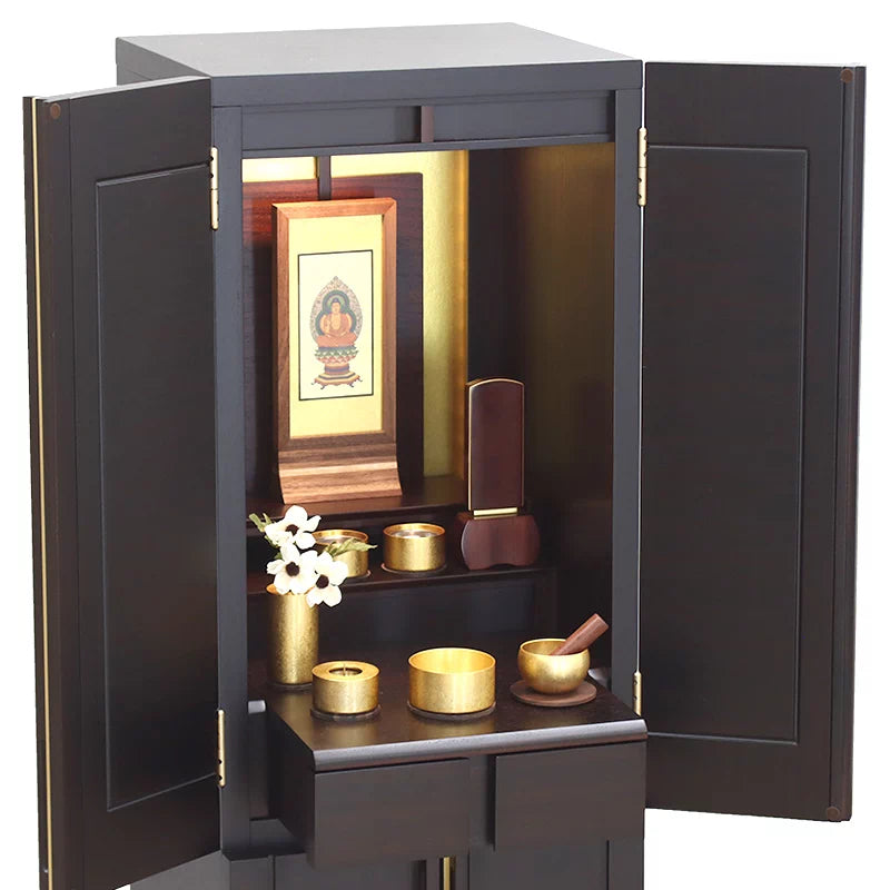 【選べる仏具付】モダン仏壇セット 雅 本黒檀の店長おすすめセット03