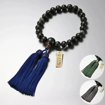 男性用略式念珠 縞黒檀 イーグルアイ仕立メイン画像01