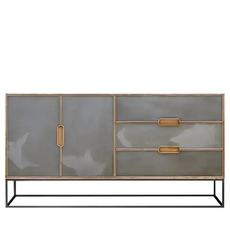 LAF リビングキャビネット 160 オーク 鉄脚＋鉄扉タイプ | 仏壇台