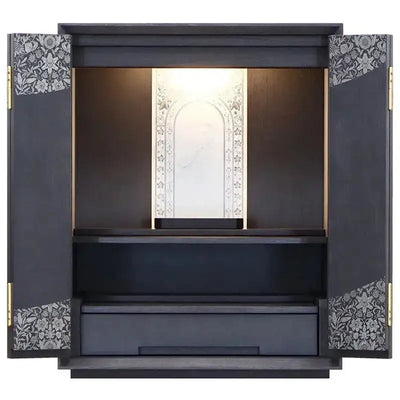 蒔絵仏壇 月箔 エデン 墨黒仕上げ 17号メイン画像01