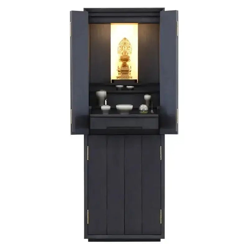 モダン仏壇 月箔 墨黒仕上げ 43号 スリムタイプメイン画像02