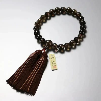 男性用略式念珠 茶水晶 共仕立メイン画像01