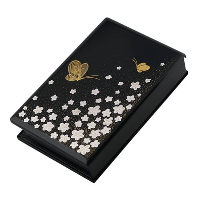 携帯位牌 マインドアルテ 「花と蝶 黒」メイン画像01