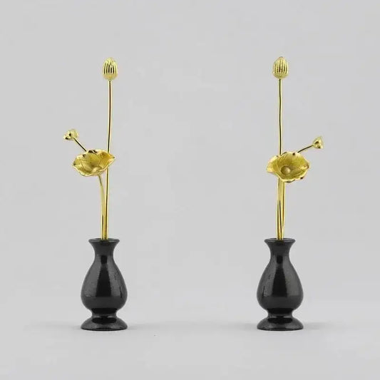 ミニ常花 メタルブラック 一対メイン画像01