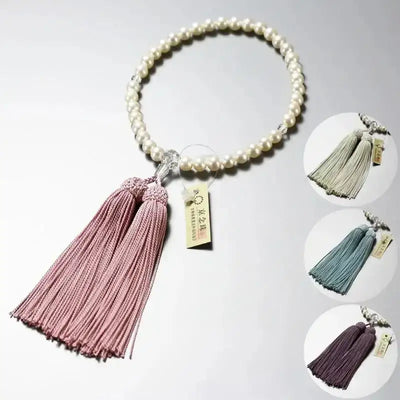 女性用略式念珠 淡水真珠 水晶切子仕立メイン画像01