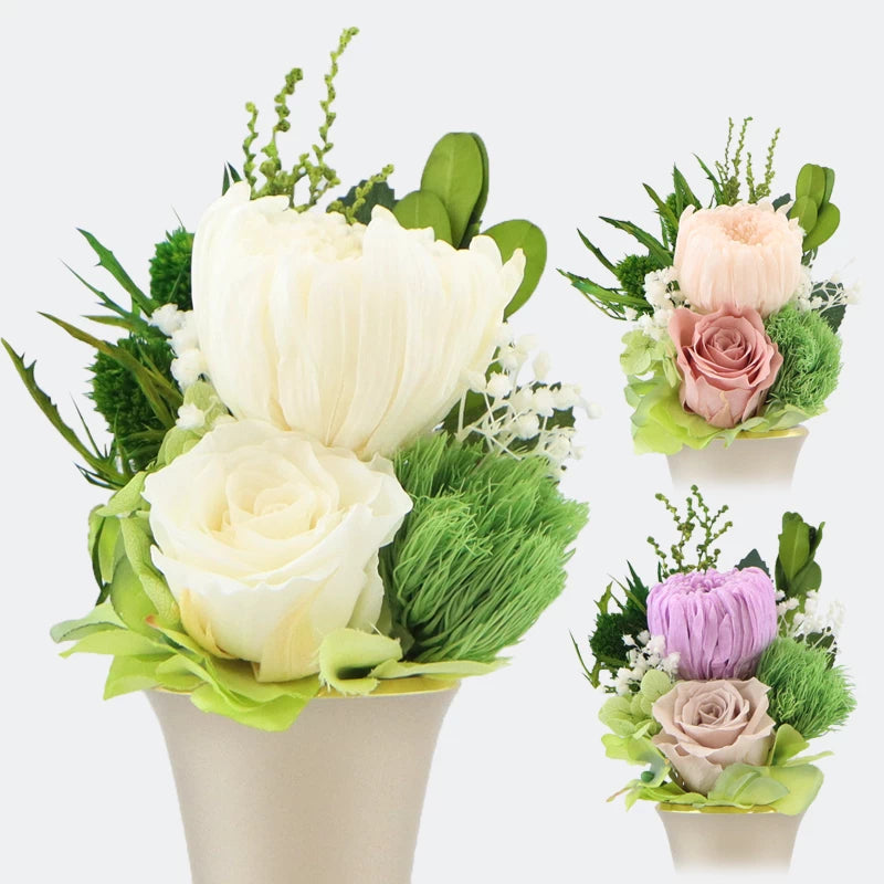 仏花プリザーブフラワー 花器付 Lサイズ プリザーブドフラワー仏花L 仏花プリザーブフラワー 花器付 Lサイズ プリザーブドフラワー仏花L