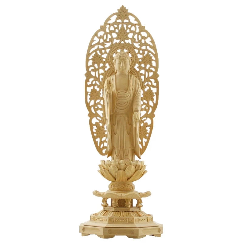 本柘植仏像 八角台座 舟立弥陀 【浄土宗・時宗】 | 本尊・脇侍の通販