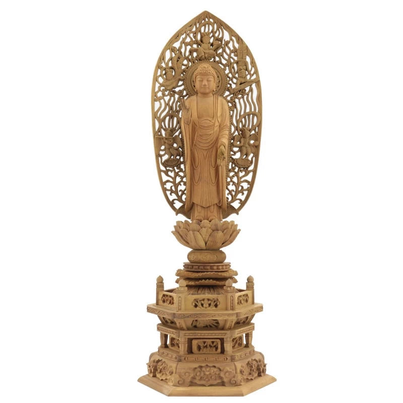 白檀仏像 六角台座 舟立弥陀 【浄土宗・時宗】 | 本尊・脇侍の通販 白檀仏像 六角台座 舟立弥陀 【浄土宗・時宗】 | 本尊・脇侍の通販