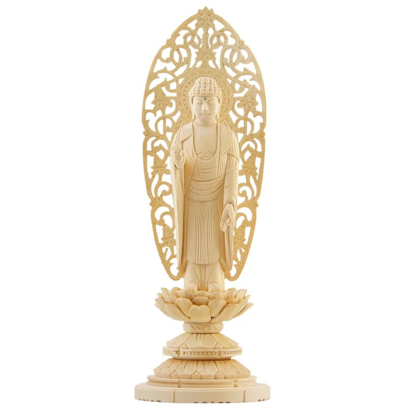 桧木仏像 丸台座 舟立弥陀 【浄土宗・時宗】 | 本尊・脇侍の通販