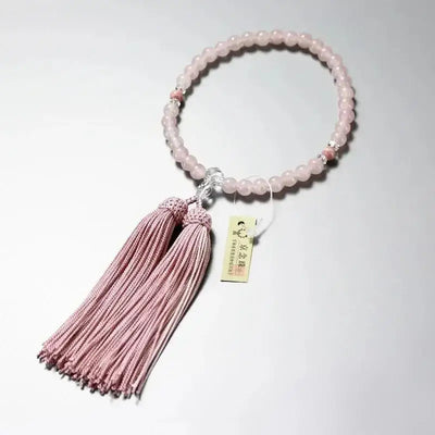 女性用略式念珠 紅水晶 インカローズ仕立メイン画像01