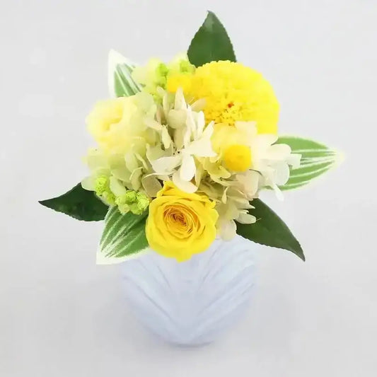 仏壇用 プリザーブドフラワー フルール イエローメイン画像01