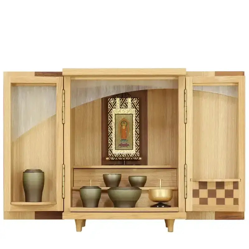 モダンミニ仏壇 夢SO タモ市松 13号メイン画像02