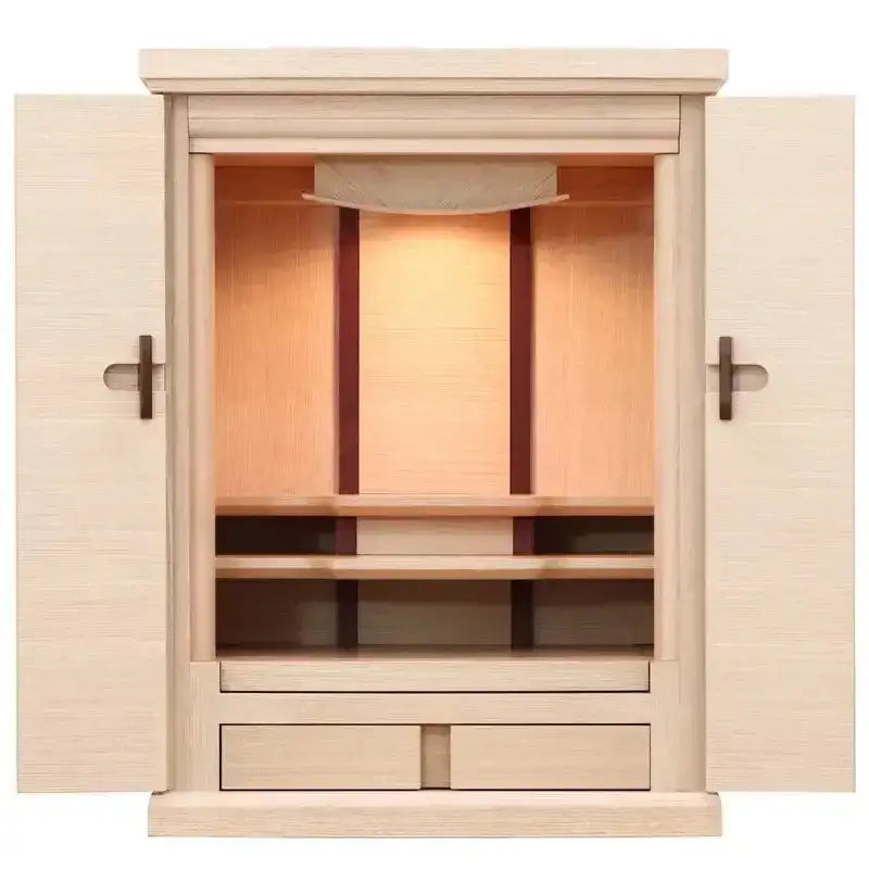 モダン仏壇 ダミエ ホワイトベージュ 18号 上置きタイプ | お仏壇の