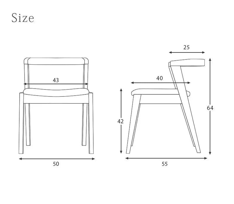アームチェア キレット ウォールナットのサイズについて