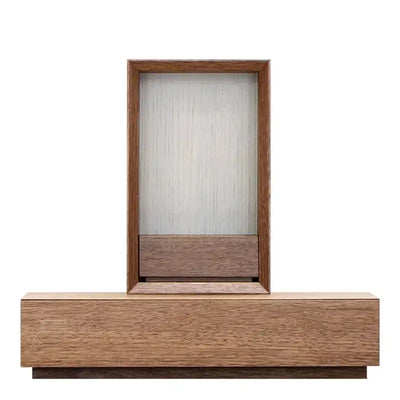 手元供養ステージ FLOAT 収納付きタイプ ウォールナット×錫色メイン画像01