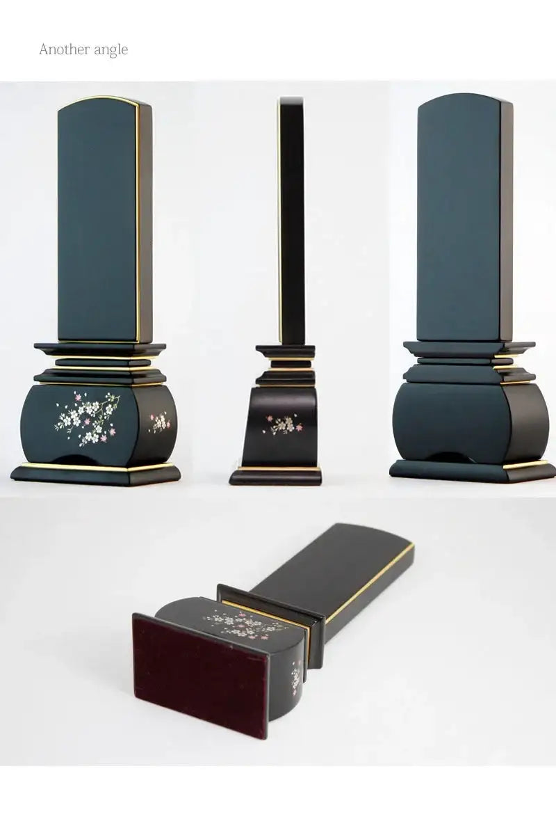 蒔絵位牌 優雅 「風桜」 黒檀の商品画像4枚目