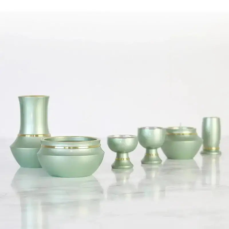 モダン仏具セット 浄丸型 パステルグリーンメイン画像01