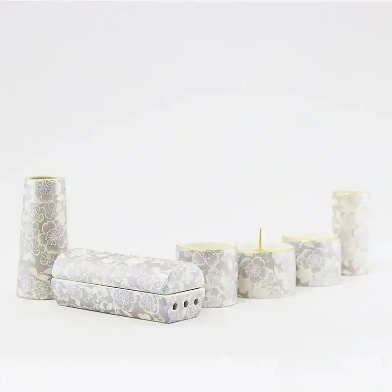 美濃焼仏具 花むすび 筒型香炉 藤メイン画像01