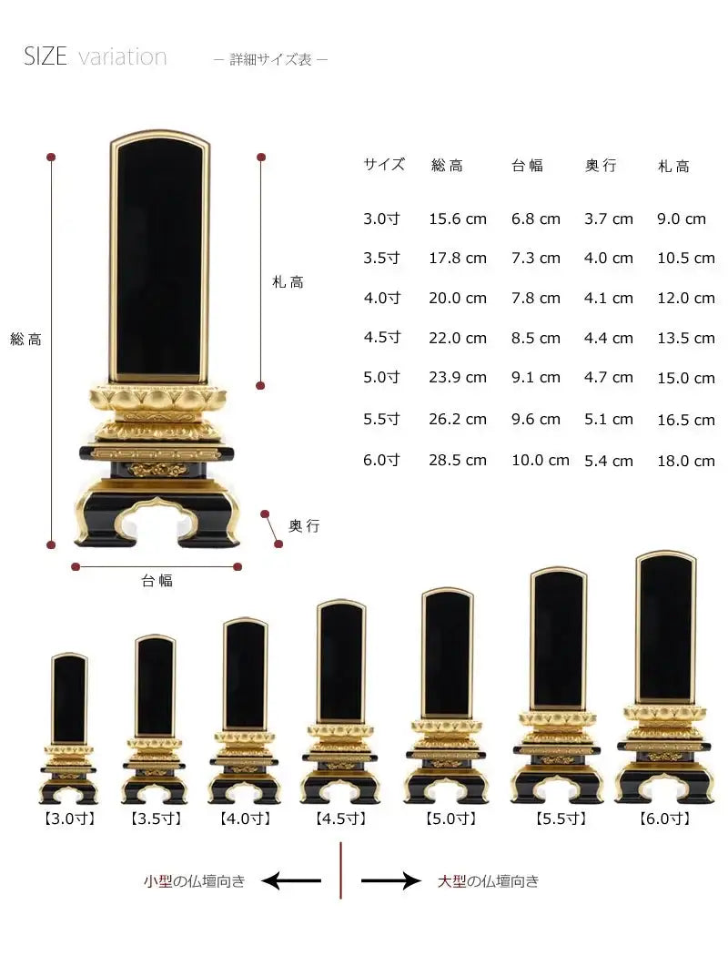 会津塗位牌 上京型千倉 上塗り仕上げの商品画像9枚目