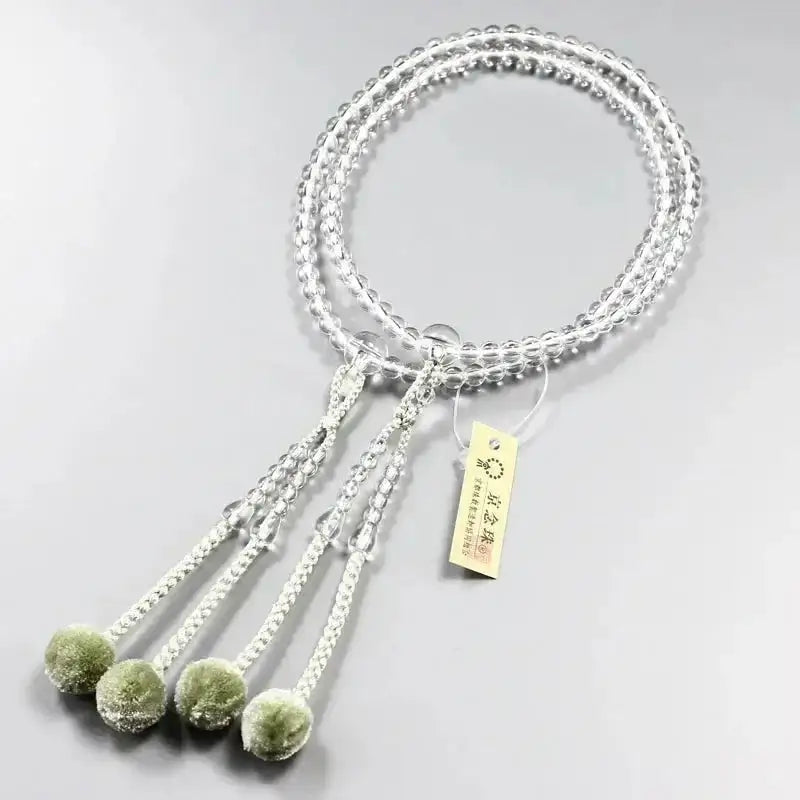 金運爆上げ　徐厄招福！特別祈祷　密教秘術サンスクリット水晶お念珠　高野山　巾着付 女性用本式念珠 真言宗 水晶 共仕立 | 念珠の通販 | インテリア仏壇