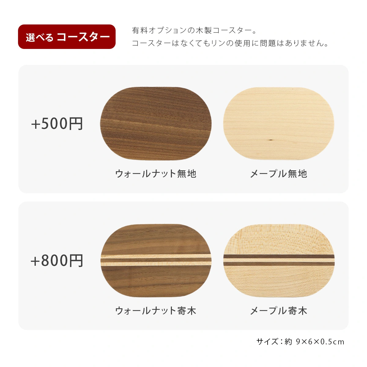 たまゆらりんのオプションのコースターについて
