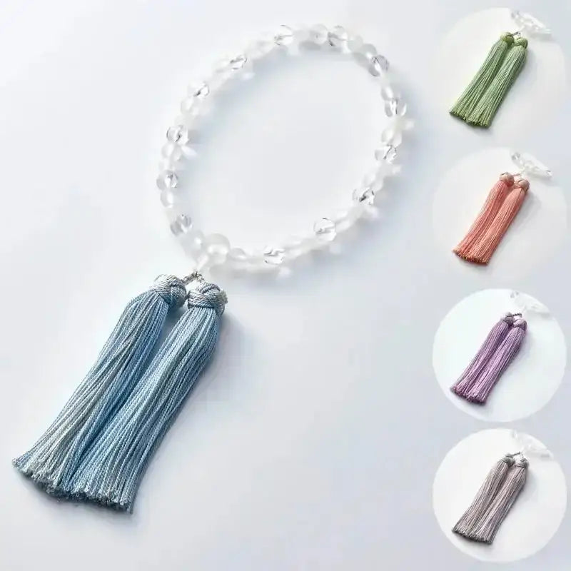 女性用略式念珠 ホワイトオニキス x 霧水晶 |念珠の通販| インテリア