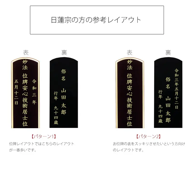 日蓮宗の方のお位牌の文字の書き方